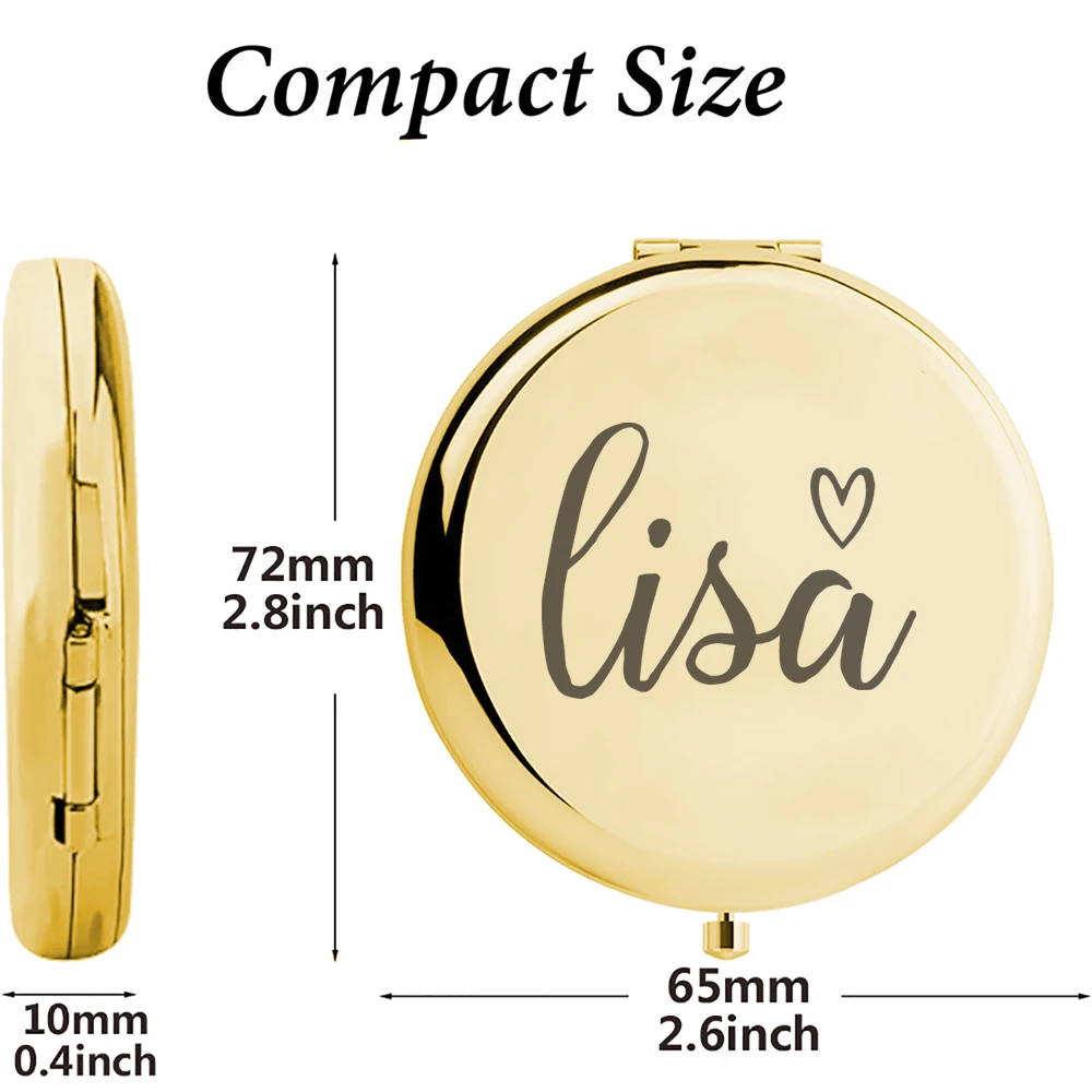 1pc Creative LIsa example Customized Name Mirror With Name Makeup Mirror Folding Mirror Wedding Party Gifts