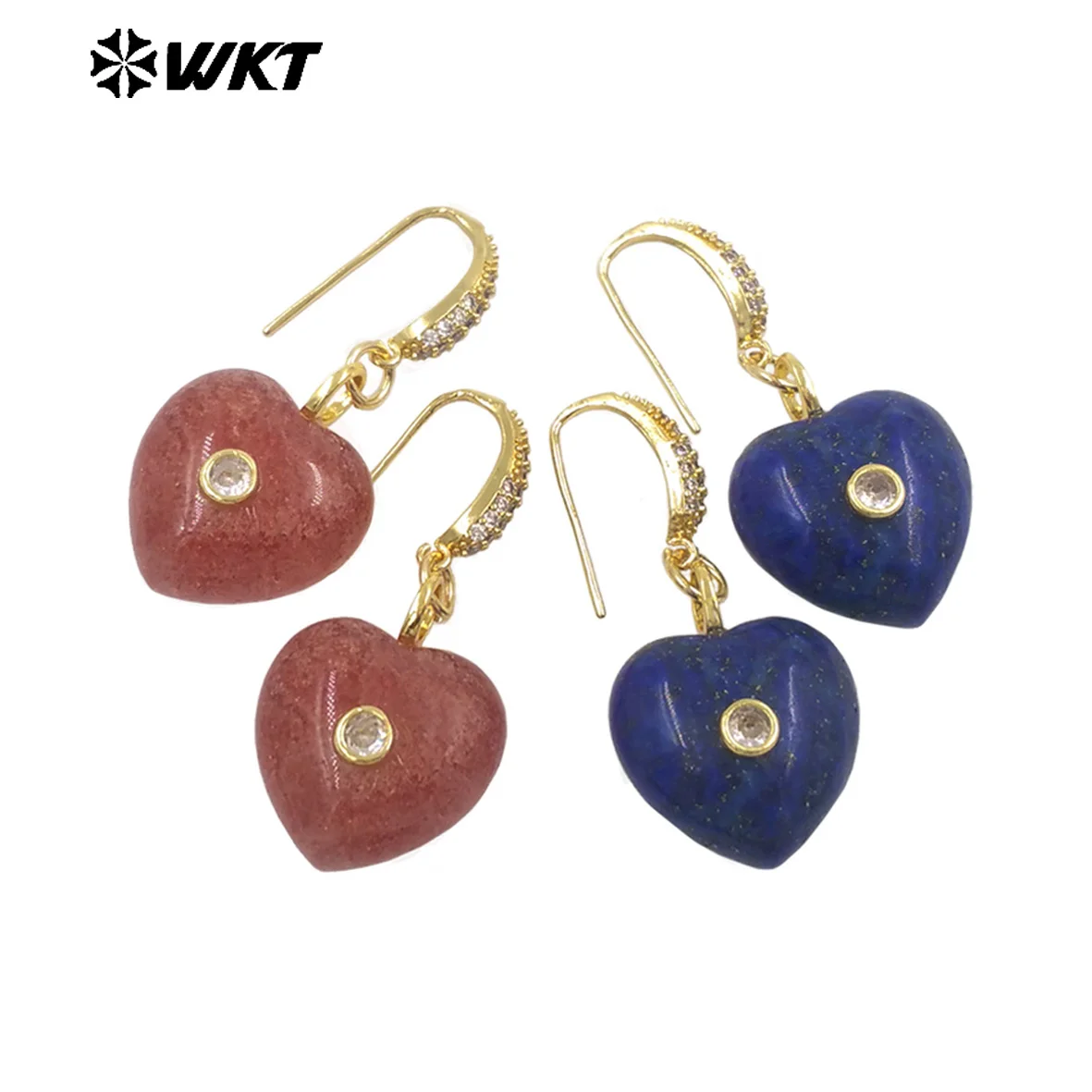 WT-E817 Interesting Retro Luxury Gemstone Cubic Zircon Earring With 18k Real Gold Plated For Women ACC
