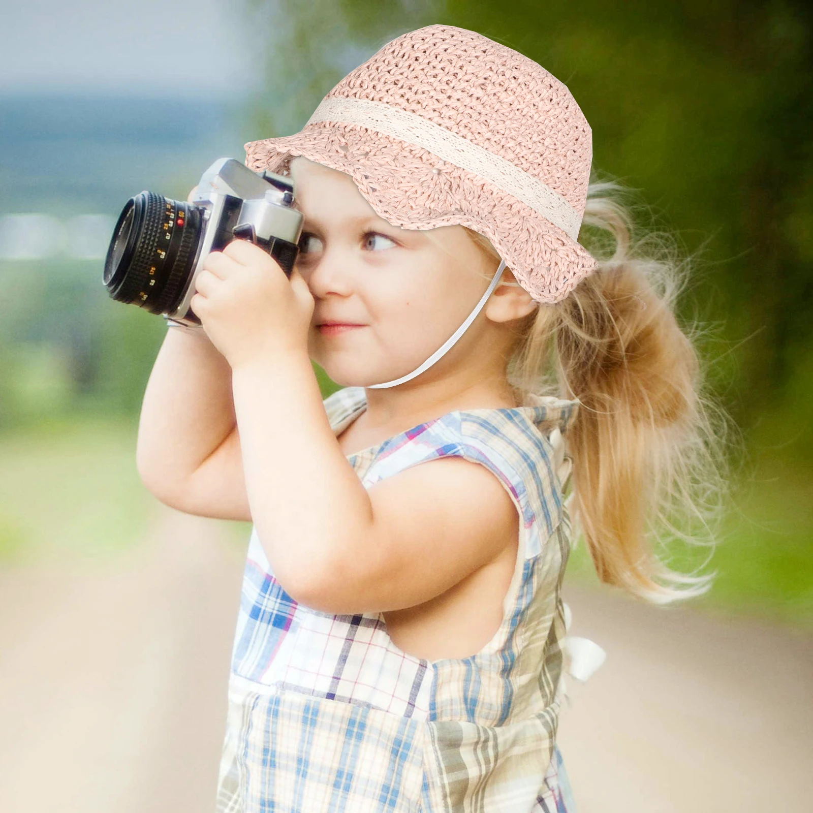 

Children Sun Hat Kids Straw Hats for Summer Toddler Girls Lightweight Breathable Adjustable Sand Hat Stylish Design