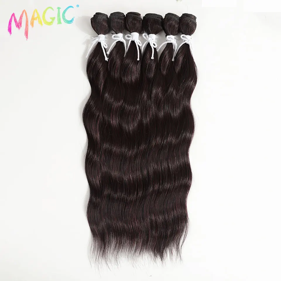 ماجيك موجة المياه حزم الشعر وصلات شعر صناعية أومبير شعر أشقر نسج حزم 20 "فضفاض عميق ارتفاع درجة الحرارة الألياف #1