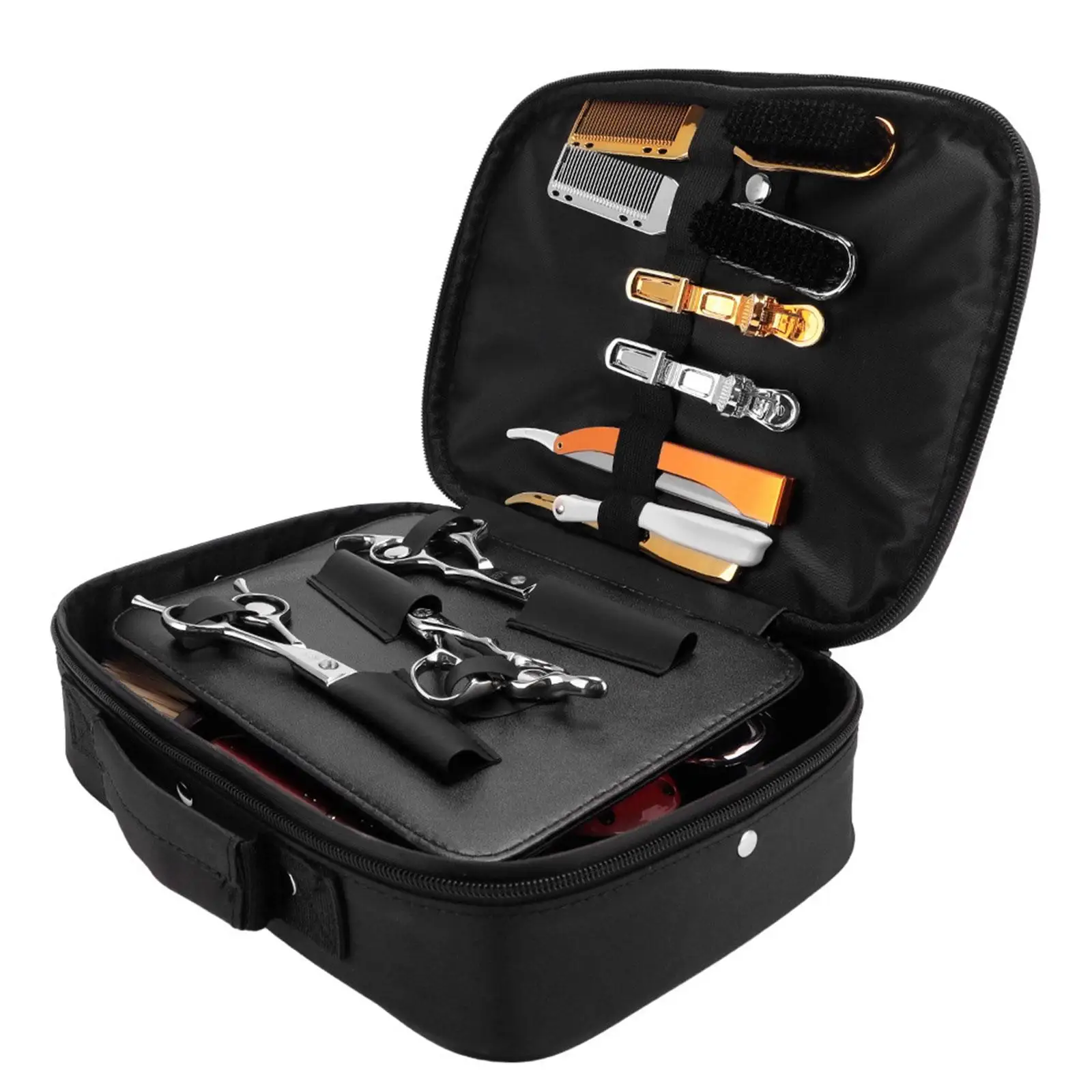 Barber Storage Bag Hairdressing Tool Bag Zipper Closure Hair Stylist Box Hair Clippers Case for Toiletries Hairbrushes Combs