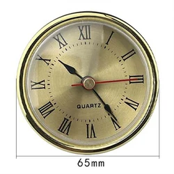 Quartz Clock Inserts Movement Retro Roman Numbers Clock Simple Clock Gold 65MM Aluminum Surfaces Inlaid Handicraft Clock