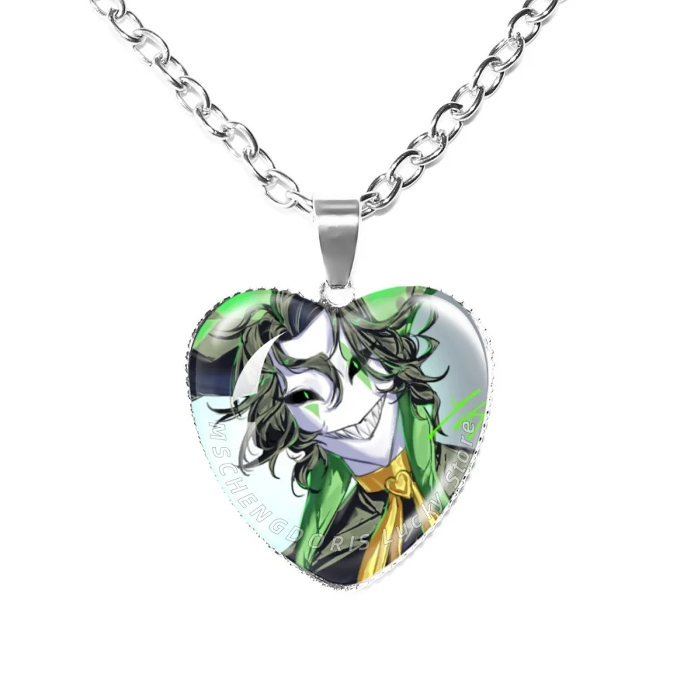 Game The F-Freak Circus Pierrot Necklace Harlequin Heart Glass Cabochon Pendant Necklace Bag Charm Jewelry Gif-
