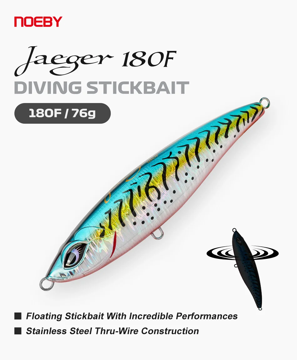 NOEBY Jaeger Schwimmender Stickbait Pencil-Köder 180mm 76g Salzwasser-Oberflächenköder für Großwildfischen – Detail 2
