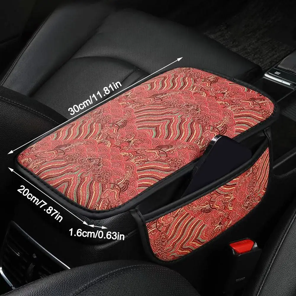 with Pocket Car Center Console Protector Cover Elbow Support Multifunctional Arm Rest Mat PU Leather Car Armrest Storage Pad