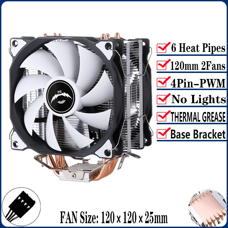 6Heat-pipes 2Fan4pin