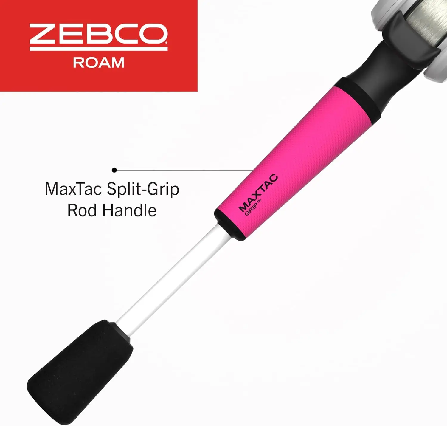 Baitcast Reel and Fishing Rod Combo, 6-Foot 6-Inch 2-Piece Rod, DynaMag Cast Control, 6.1:1 Gear Ratio, 12-Pound LinePink, Right