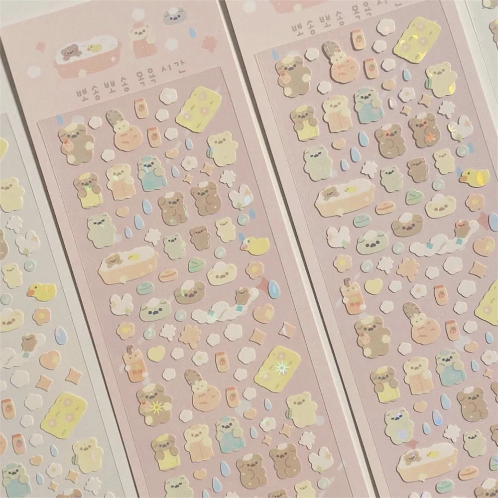 น่ารักสติกเกอร์ตกแต่งศิลปะหมีสติกเกอร์ปฏิบัติ Multi-Function สติกเกอร์กระต่ายน่ารักเครื่องเขียนวัสดุร้อนสนุก