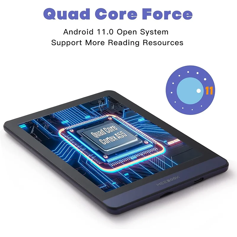 شاشة حبر قراءة كتاب Meebook E-Reader M6 6 بوصة قابل للتعديل ضوء ذكي أندرويد 11 Ouad Core معالج كتب الصوت #3