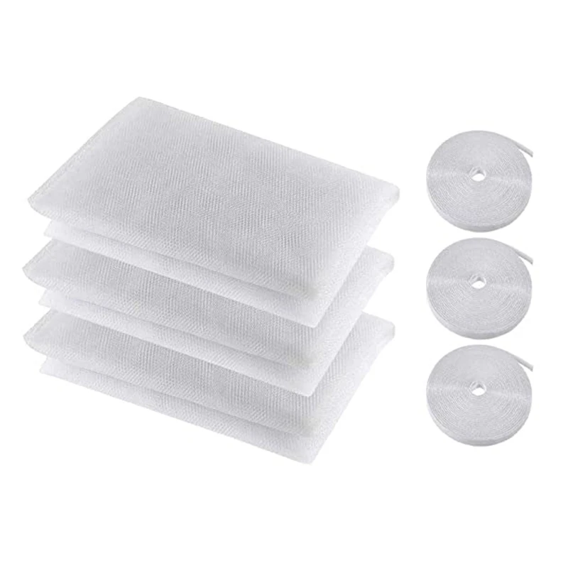 ABSE-Mosquito Net For Window, 3 PCS Fly Window Screen Mesh Insect Netting Mosquito Protector And 3 Rolls Self-Adhesive Tapes