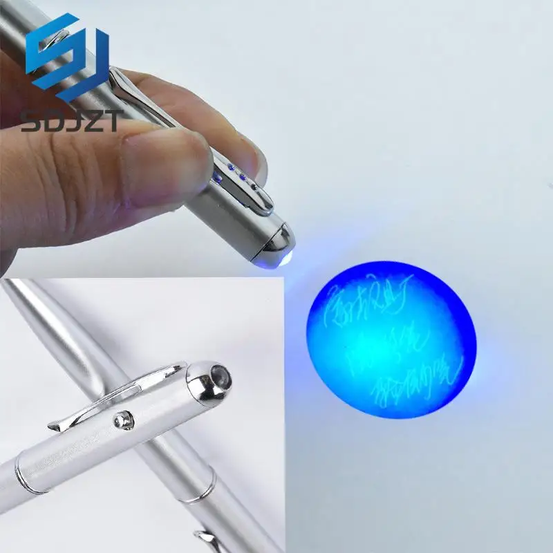 1PC Creative Magic LED UV Light Ballpoint Pen Invisible Ink Pen Secret Message Writing Drawing Pen Ballpoint Pens School Supplie