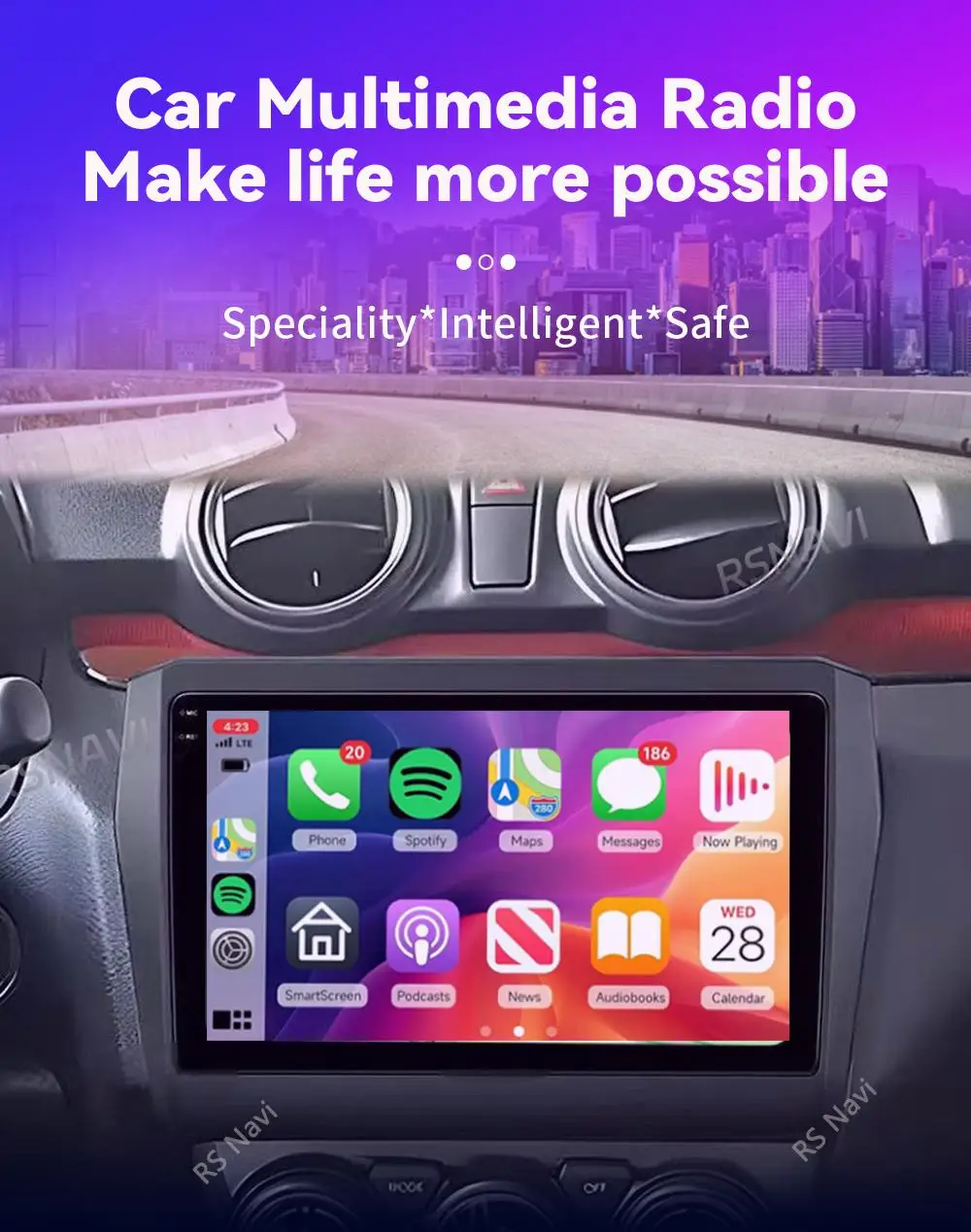Android 16 Carplay Auto für Suzuki Swift 2016 - 2020 Autoradio GPS Stereo BT Video Autoradio Plug and Play Snapdragon Wireless – Detail 3