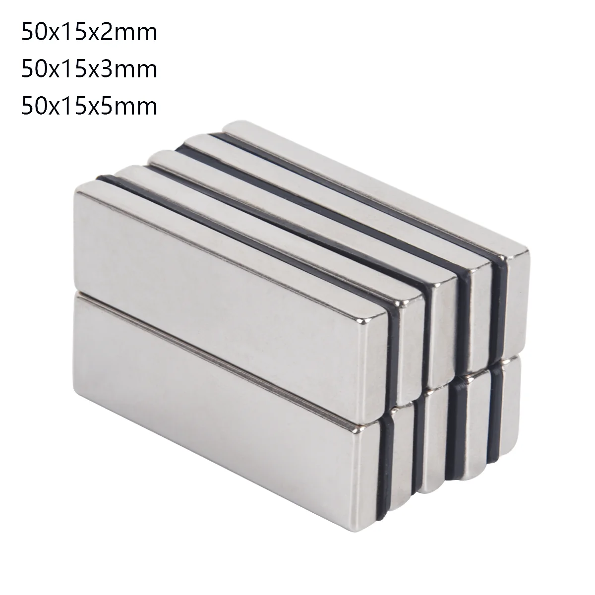 2/5/10pcs 50x15x2mm 50x15x3mm 50x15x5mm N35 Block Strong Neodymium Magnets NdFeB Powerful Rare Earth Permanent Magnets 50*15*2