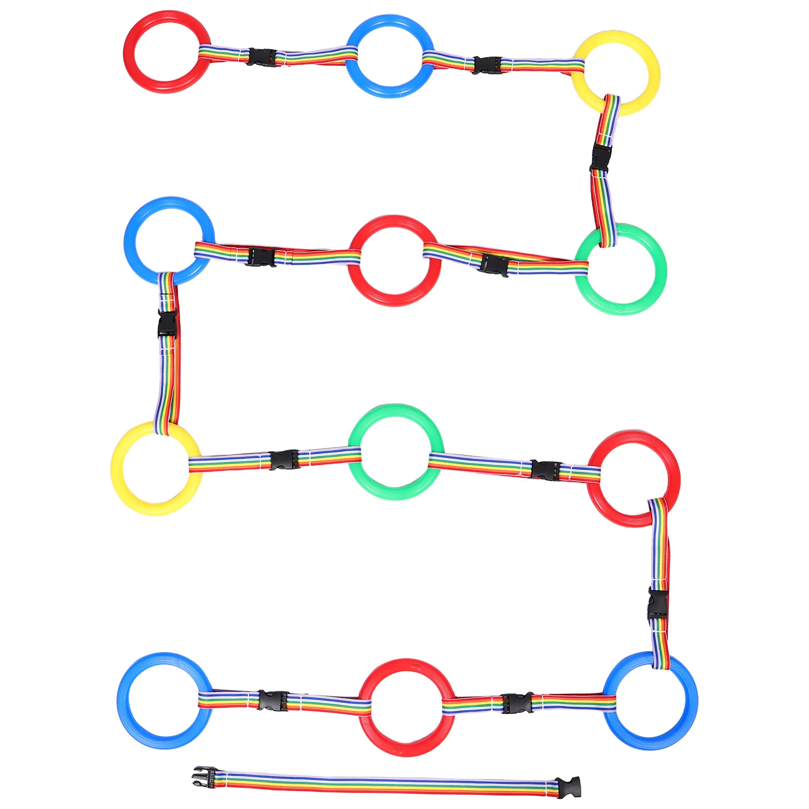 Correa para niños pequeños, aro colorido, cuerda de seguridad para caminar, hebilla de liberación rápida, enlace de muñeca antipérdida, arnés de juego al aire libre, 12 Uds.