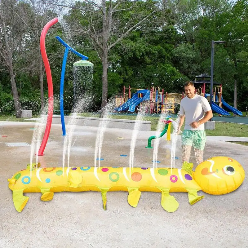 Caterpillar sprinkler caterpillar soaker sprinkler brinquedo de água ao ar livre jogo de pulverização para crianças meninos meninas jardim piscina festa