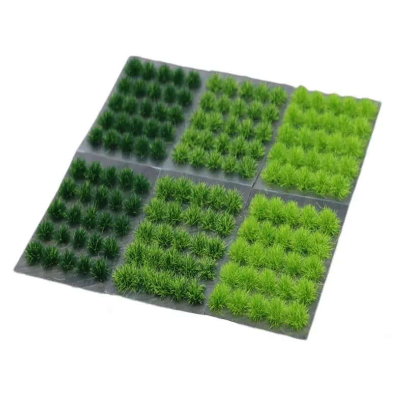 ABJO-Artificial Grass Tufts Miniature Plant Clusters 7PCS 5Mm Bushes Multi-Terrain Simulation Models For Sand Tables Scene