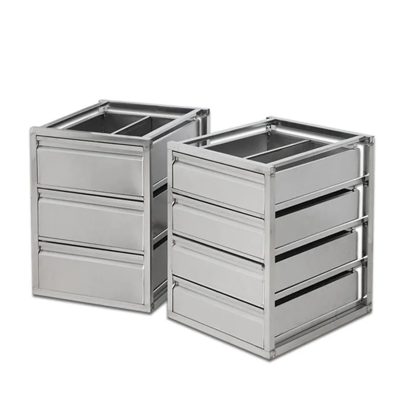 Kitchen Refrigerator Freezer Drawer Frozen Refrigerated Stainless Steel Drawer, BBQ Restaurant Chinese food work in progress