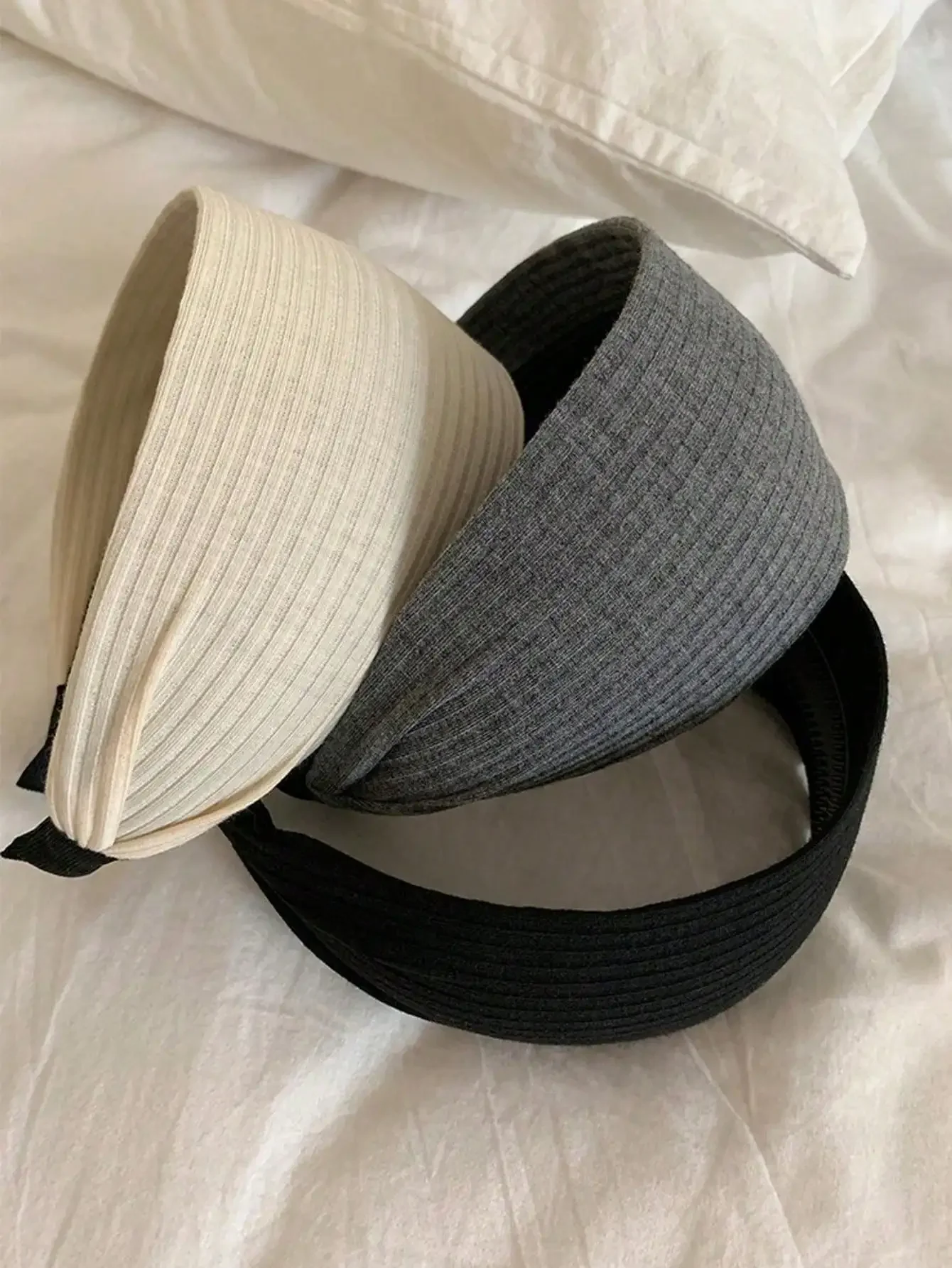 

38cm Wide Knit Headband Solid Color Women Hair Accessory Casual Daily Use