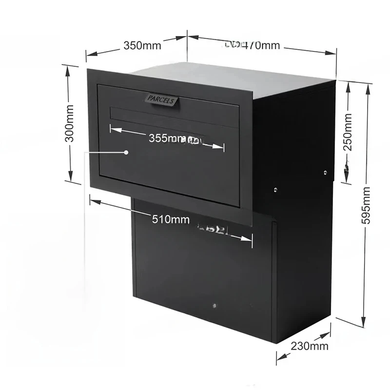 Anti-Theft , Home Office Document Parcel Box, Express Self-Pickup Cabinet At Entrance Of The Exit Mailbox,