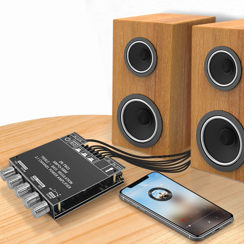 

HIFI 2.1 Channel Mini Audio Amplifier Board Bluetooth 5.0 CS8673E TPA3116D2 Chip 2x50W 100W Output Power