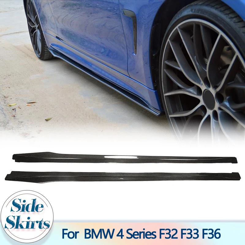 Carbon Fiber Side Skirts Aprons for BMW 4 Series F32 F33 F36 435i 440i 2 Door Coupe Convertible 2014-2019 Bumper Extension Lip