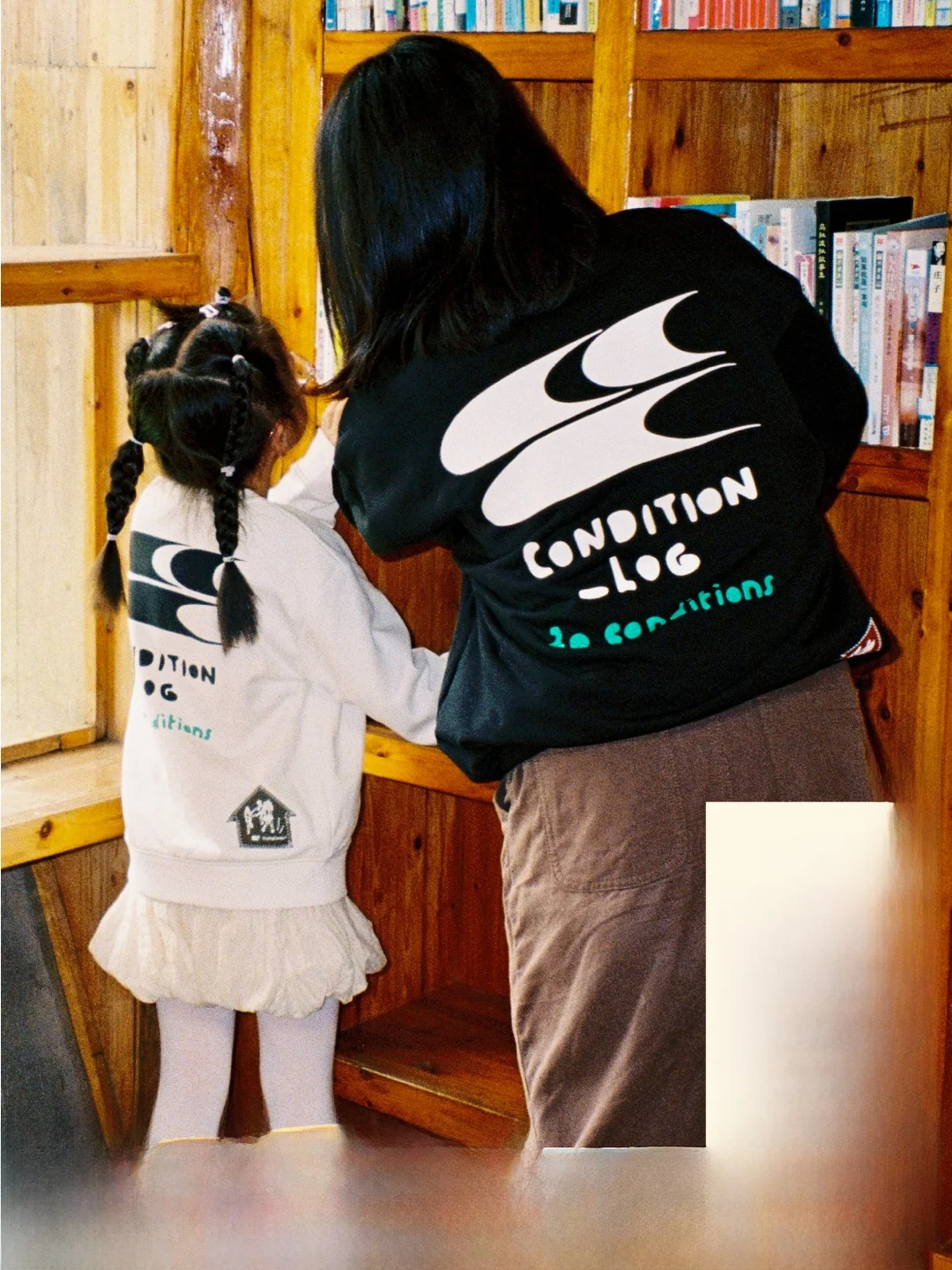 

CrnenterxConditionLab Collaborative Parent-Child Clothing Building Day Log Hoodie Trendy ex Warm round Ne Sweatirt