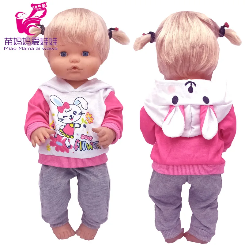 40cm Reborn Baby Doll Rabbit Sweater Clothes 16 Inch Nenucol Doll Wears Children Gift Toys Costume