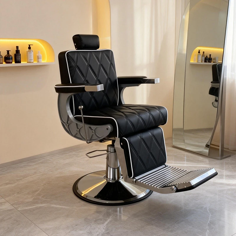 Barber Chair,Salon Barber,Hair Salon Chair Hairdressing, Perming, Dyeing, With Reclining, Shaving, Adjustable Height And Swivel 