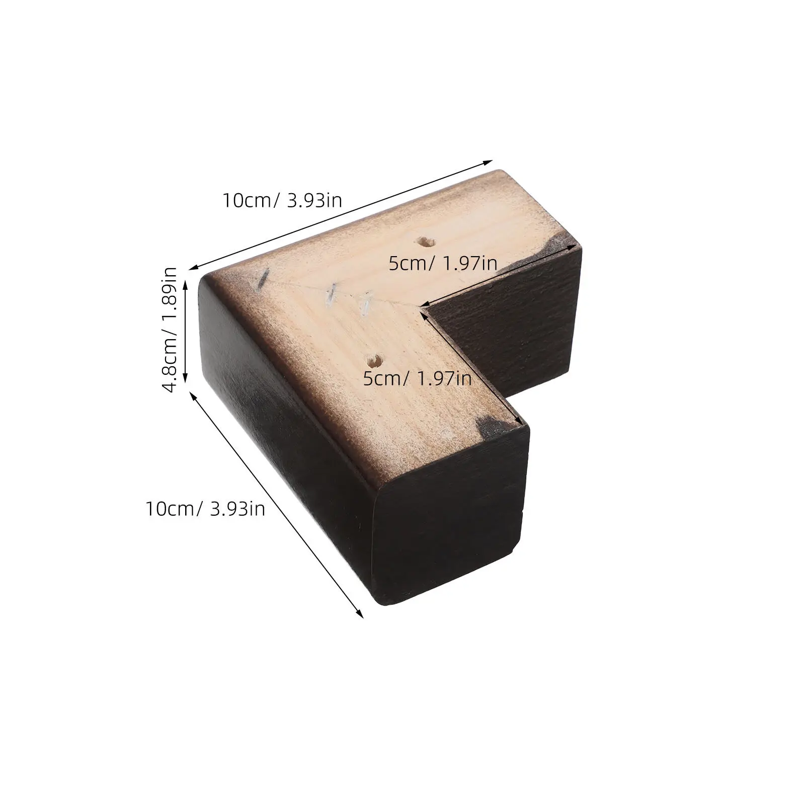 4Pcs Solid Pine Wood Sofa Legs Furniture Feet L-Shaped Replacement Heavy Duty Wooden Couch Cabinet Table Bed Support