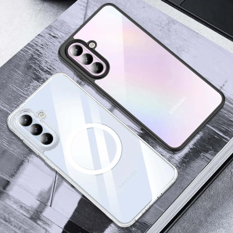 

Чехол для телефона Samsung Galaxy A16 A36, силиконовый мягкий край, матовая прозрачная задняя крышка, магнитная MagSafe, беспроводная зарядка