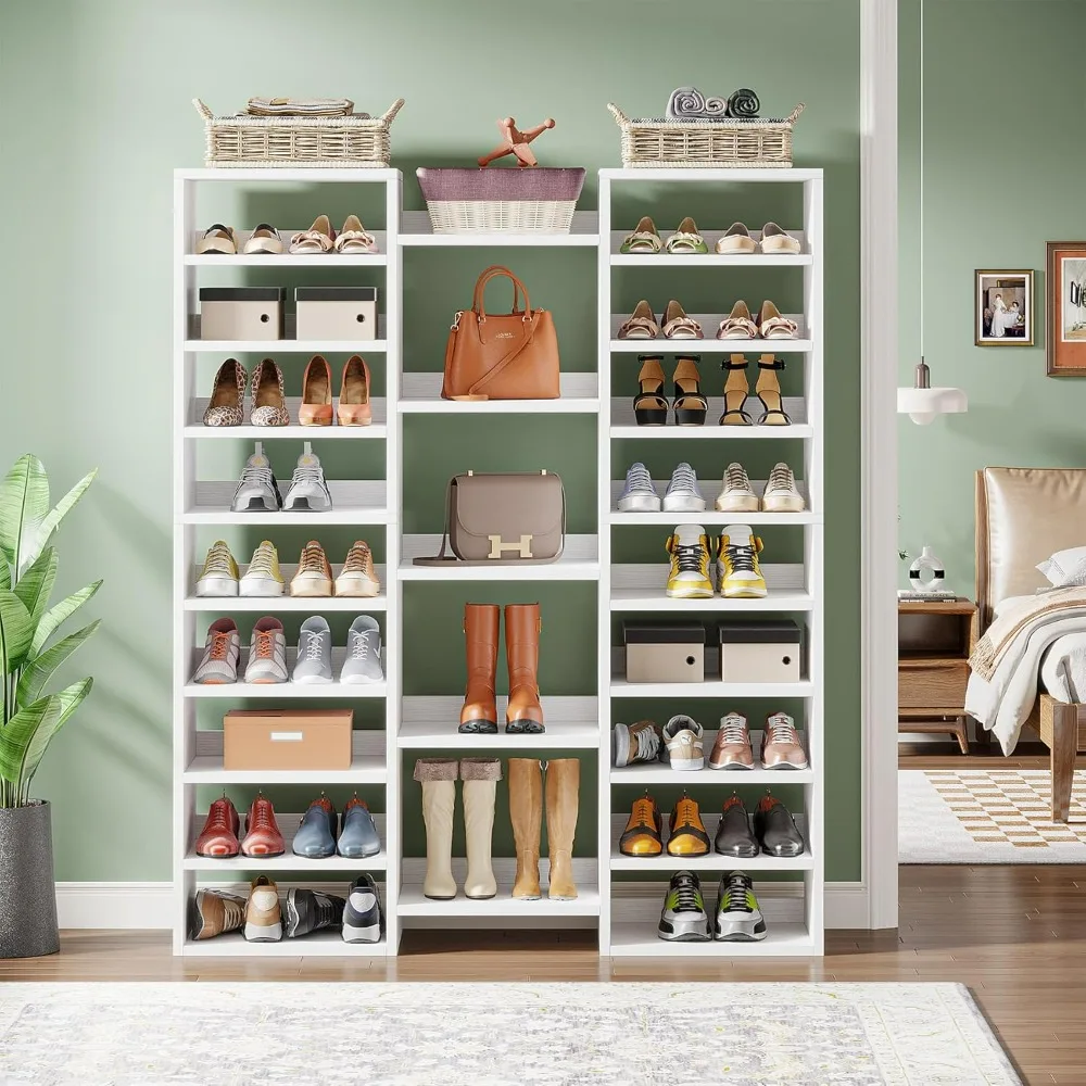 خزانة تخزين الأحذية مكونة من 14 طبقة بسعة 46 زوجًا و22 رفًا مفتوحًا للتنظيم المنزلي #5