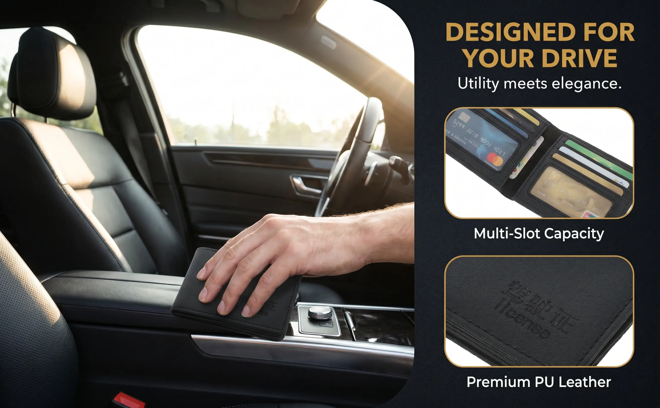 5Pcs Drive License Holder PU Material Large Capacity Cards Pouch Credit Holder Car Registration Insurance Document Wallet