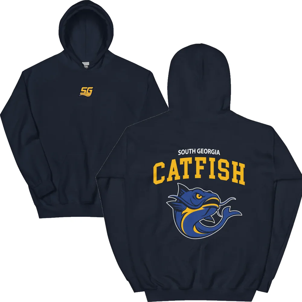 تشاد باورز جنوب جورجيا سمك السلور شعار مقنعين برنامج تلفزيوني لعبة كرة القدم يوم ميرش الرباط جيب البلوز الرجال/النساء البلوز #1