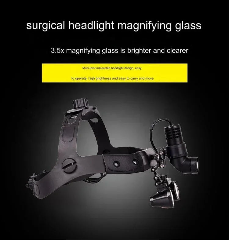 Lupa binocular médica 2.5X/3,5X, faro LED para instrumento