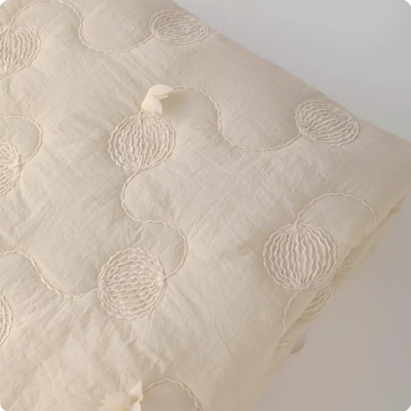 

ins style embroidered quilted polyester cotton fabric for autumn and winter coats, vests, cotton-padded jackets clothing fabric