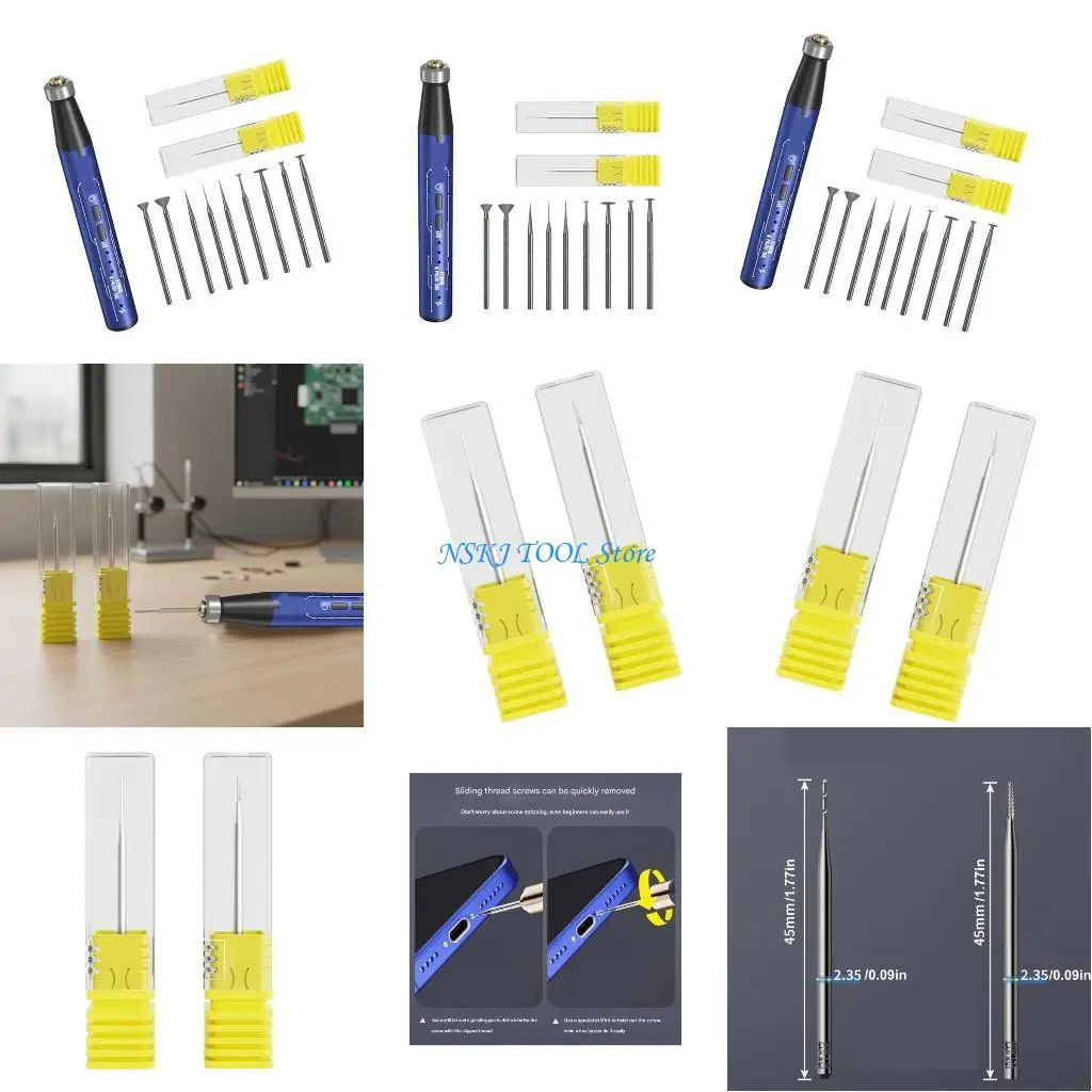 

L8RC Precise Sliding Thread Drill Bit For Extracting Damaged Screw Electronics Repair