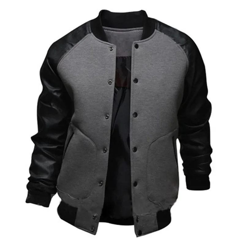 Herren Patchwork-Jacke, Großhandel, Baseball-Shirt mit großen Taschen, Herbst-Winter-Mantel, Vintage Streetwear Mode – Detail 9
