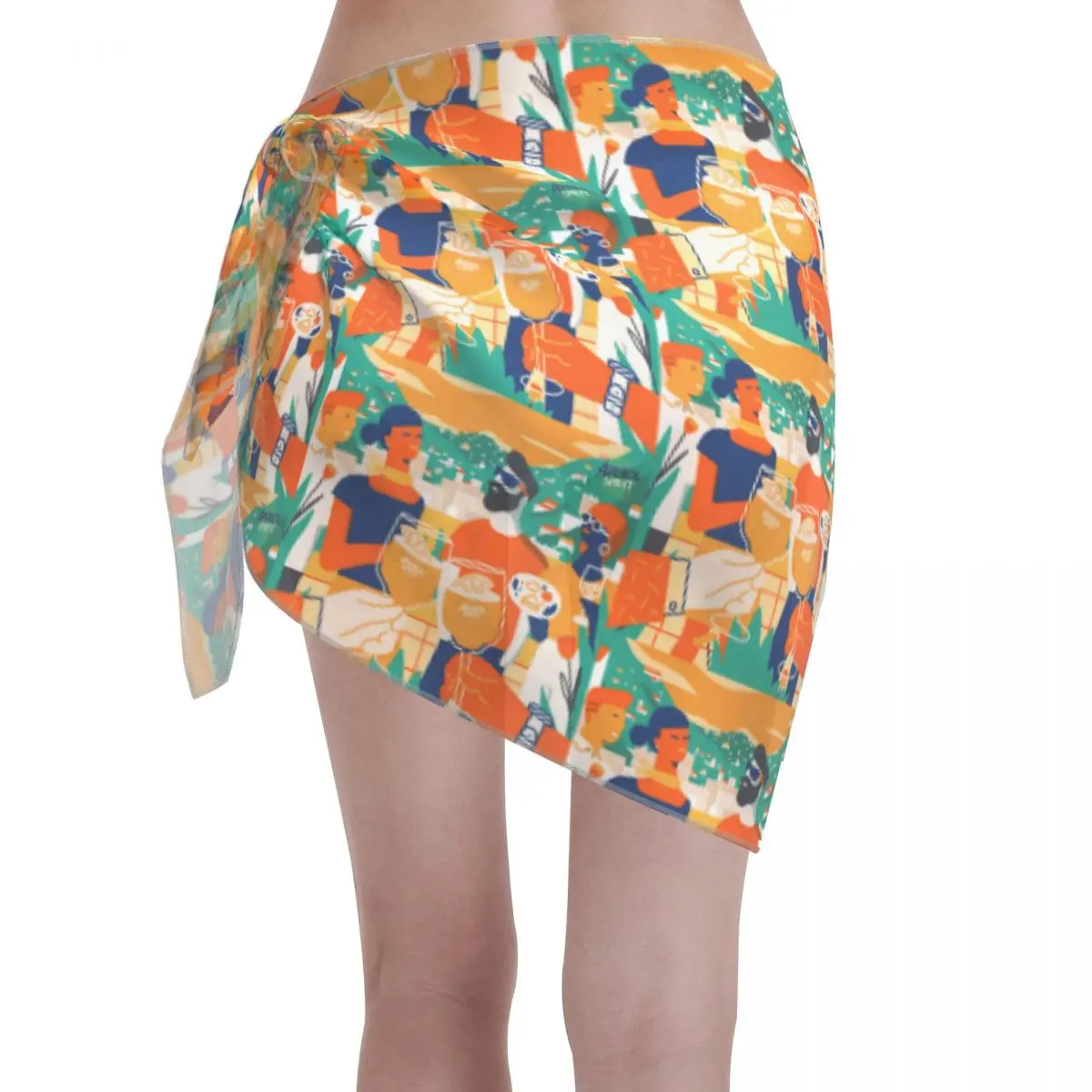 Sarongs courtes personnalisées A-Aperols Spritz pour femmes, enveloppe de plage, impression 3D pour maillots de bain, robe portefeuille pour Bikini, Cover-up pour maillot de bain