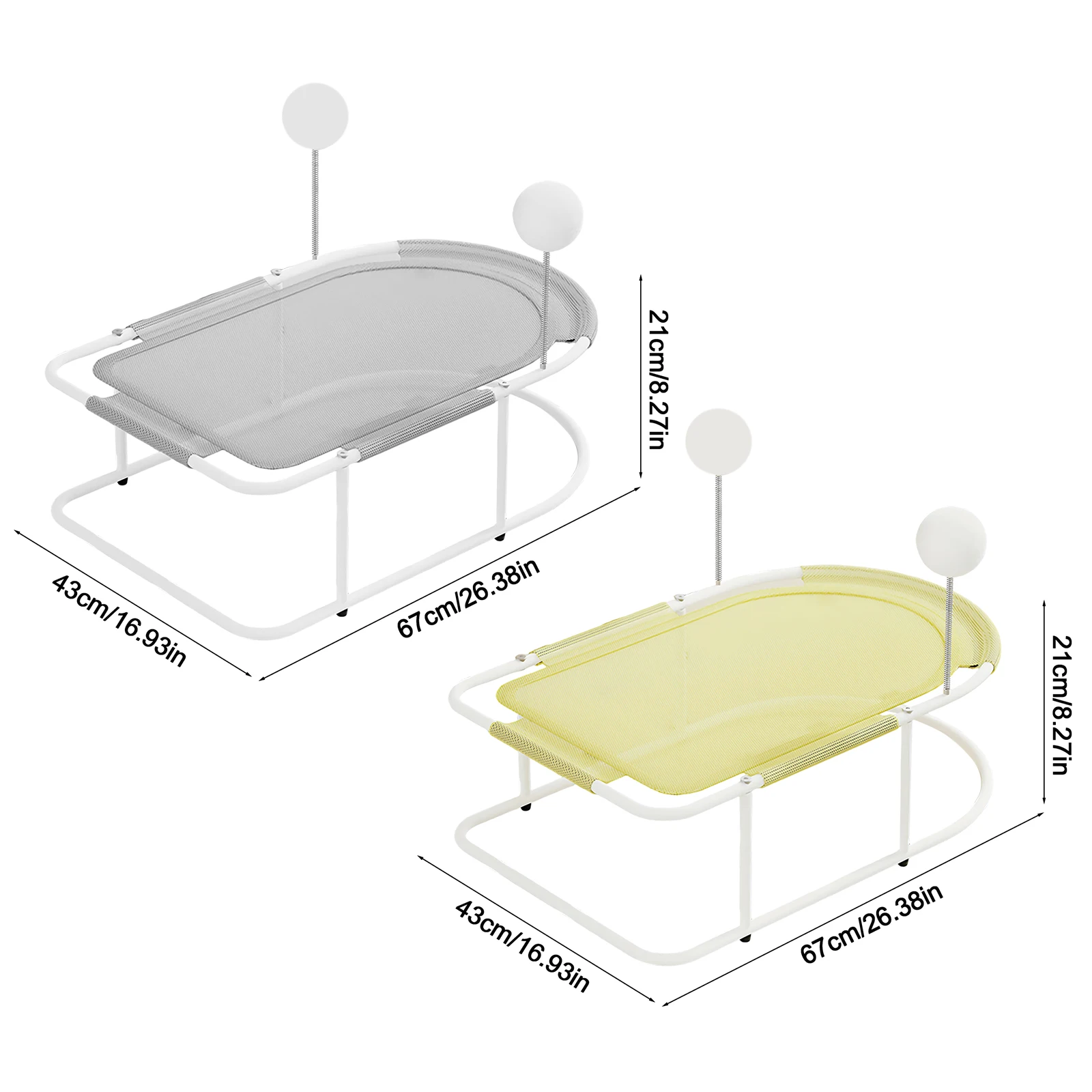 

Free-Standing Elevated Cat Bed With Washable Breathable Mesh Fits Up To 10kg Metal Frame Hammock for Small Dog Kitten