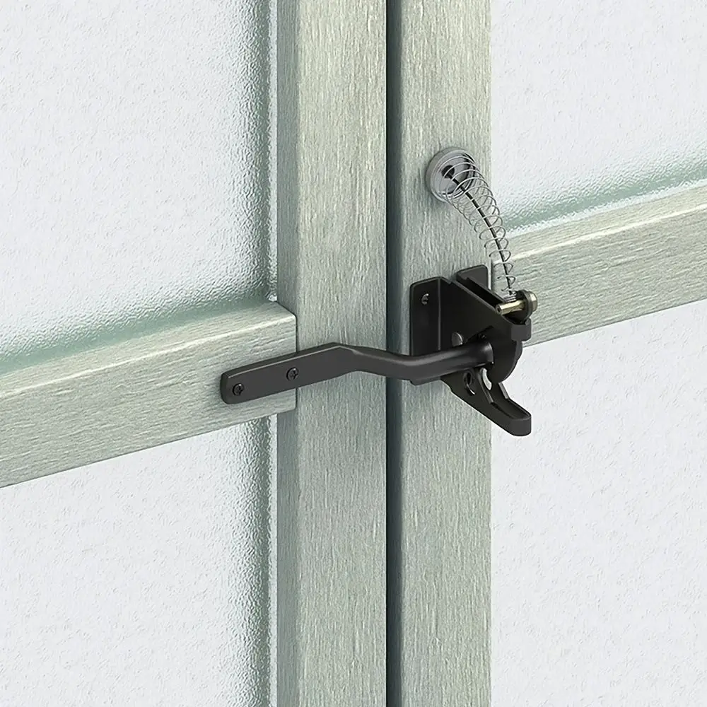 

Металлическая самоблокирующаяся защелка для ворот, пружинный трос, тяга с болтом, автоматическая гравитационная защелка, сверхмощная автоматическая защелка