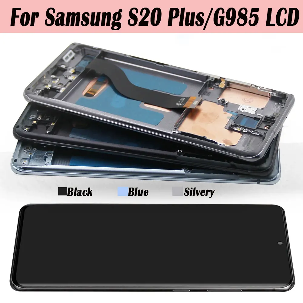 Imagem -05 - Tela Sensível ao Toque do Lcd com Conjunto do Quadro Substituição para Samsung S20 Plus G985 G985f G985f ds pc