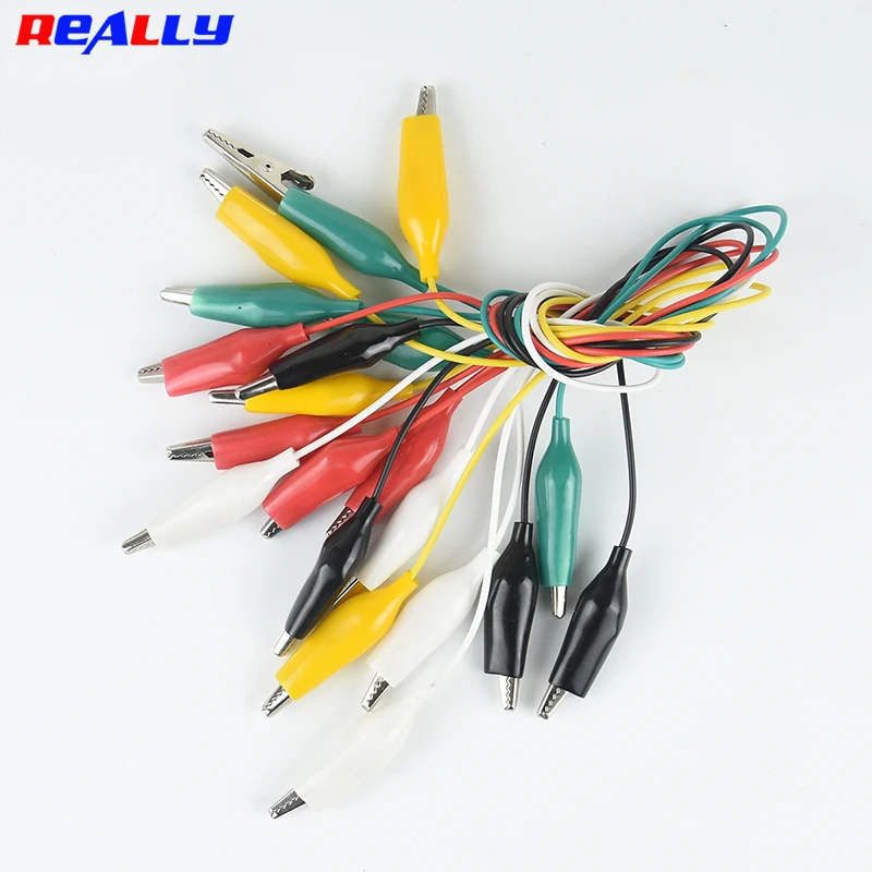 10PCS and 5 Colors Test Lead Set & Alligator Clips Double-ended Crocodile Clips Roach Clip Test Jumper Wire