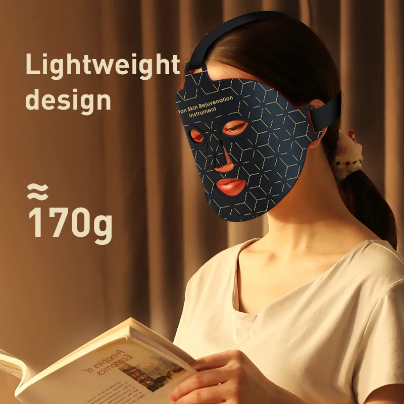 4 Color Led Light Therapy Infrared Flexible Soft Mask Beautify Silicone Therapy Anti Aging Advanced Photon Mask for Skin Care