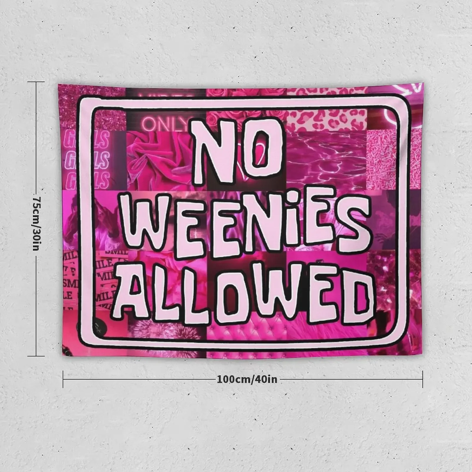 Hot pink aesthetic no weenies allowed Tapestry Wall Hanging Wall House Decor Room Decor Cute Tapestry