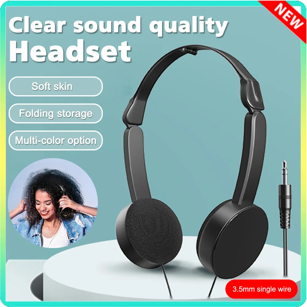 New 3.5mm Wired Headphones Earphones MP3 Players Headphones Foldable Headband Fashion Music Earphones For Computers Laptops