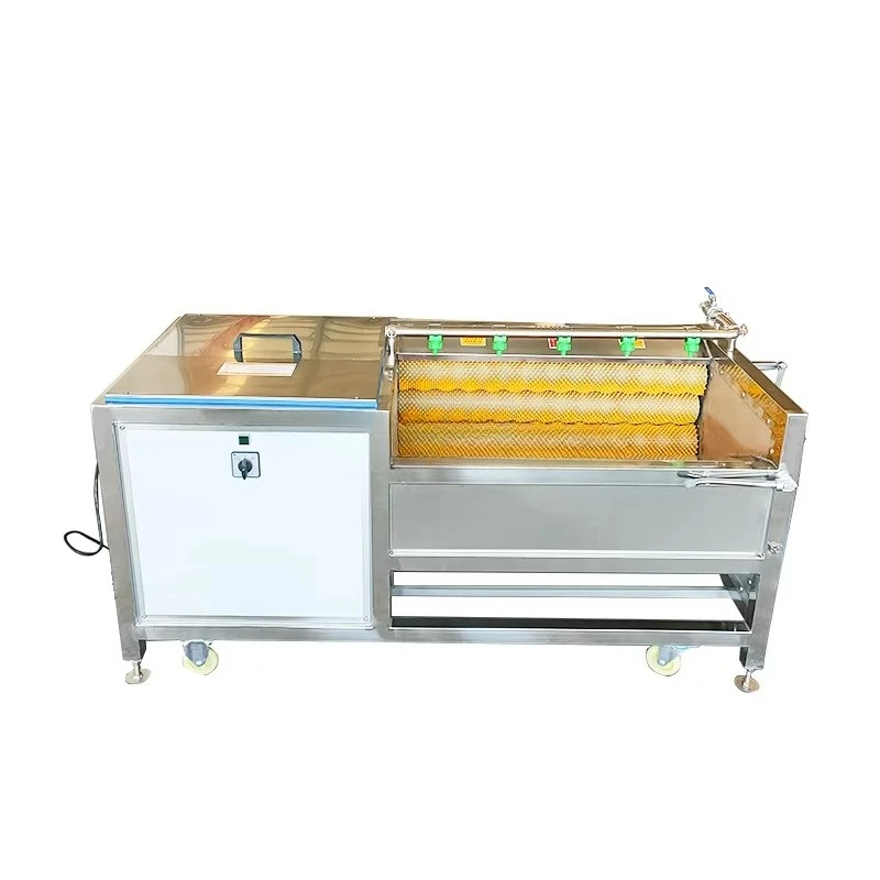 Fruit Vegetable Peeling Machine Industrial Potato Cleaning Peeling Machine Automatic Potato Peeler Brush Vegetable Washer