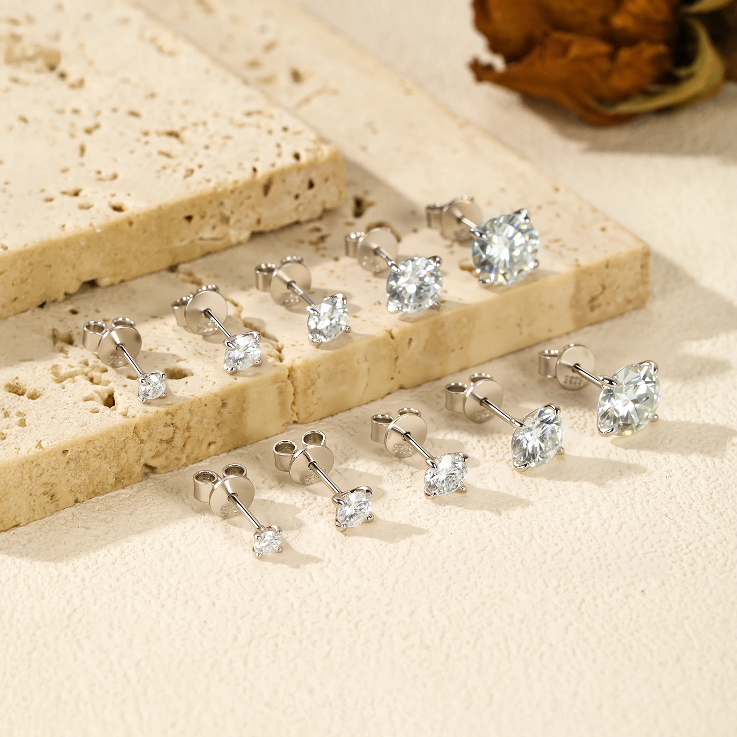 موديان 5 أحجام D اللون مويسانيتي أقراط 925 فضة تألق الفاخرة وأقراط للنساء الزفاف غرامة مجوهرات