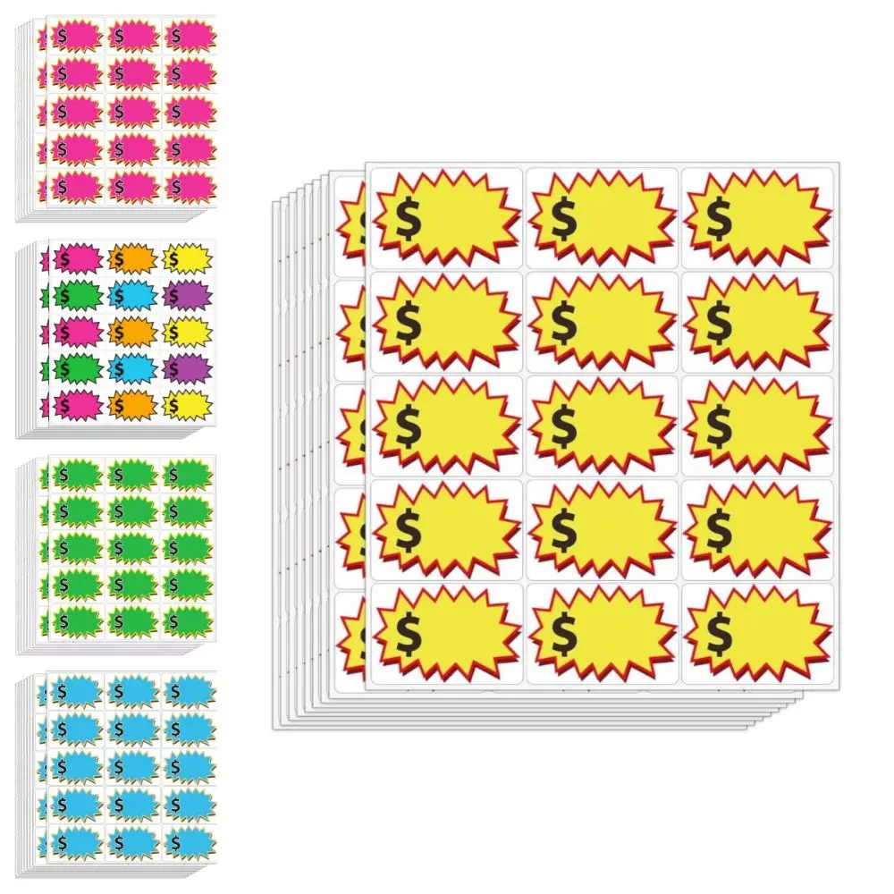 300pcs 3" x 2" Garage Sale Stickers Waterproof Space to Write Yard Sale Price Stickers Removable Anti-Wear Sale Signs Stickers