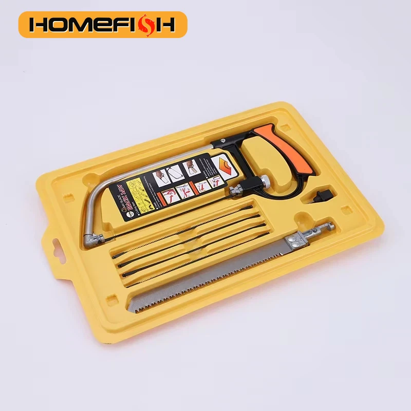 8in1 Saw Multi Purpose Hand DIY Steel Saw Metal Wood Glass Saw Kit 6 Blades Woodworking Metalworking Model Hobby Tool