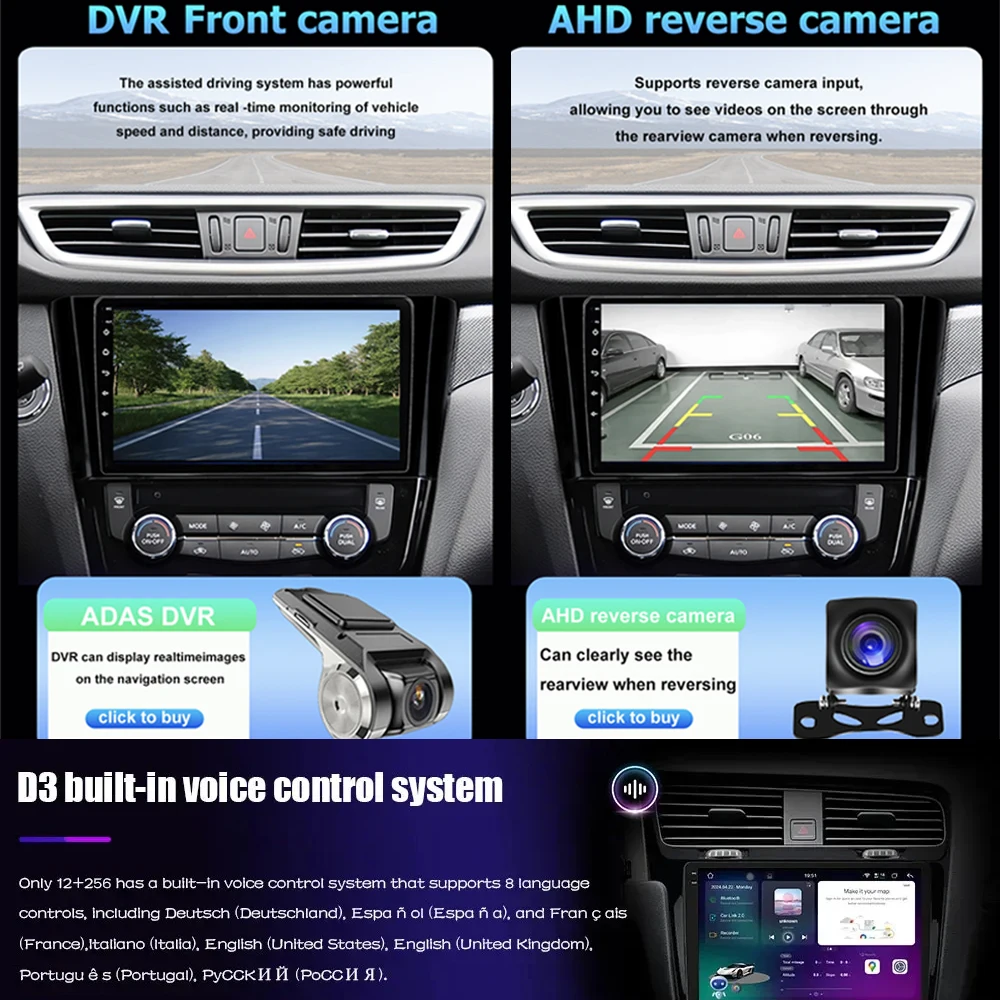 Autoradio Android Auto, Navigation GPS, Carplay sans fil, Limitation DSP, Lecteur vidéo, 4G, Stéréo, Volvo XC70, V70, S60, 2004 - 2009